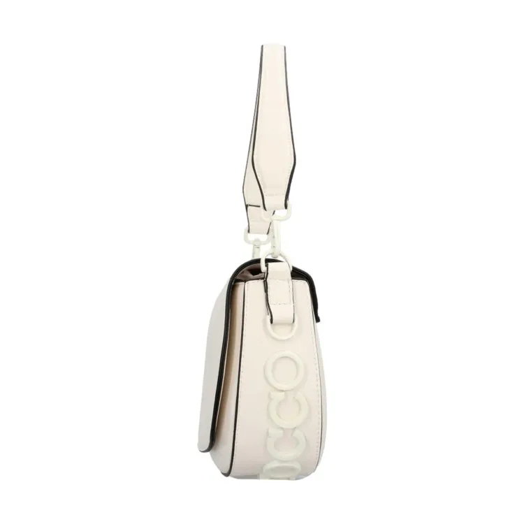 RoccoBarocco 10902 NINA Flap Bag Borsa a Mano Donna in Ecopelle White