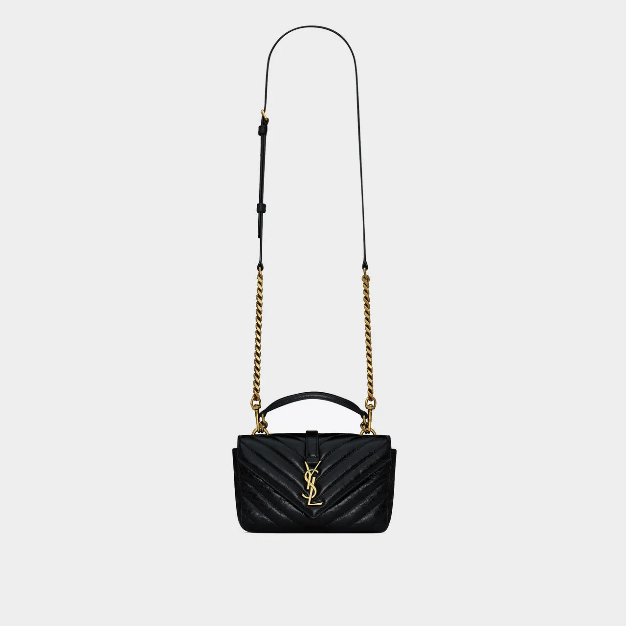 SAINT LAURENT College Mini Shoulder Bag - BLACK