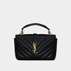 SAINT LAURENT College Mini Shoulder Bag - BLACK