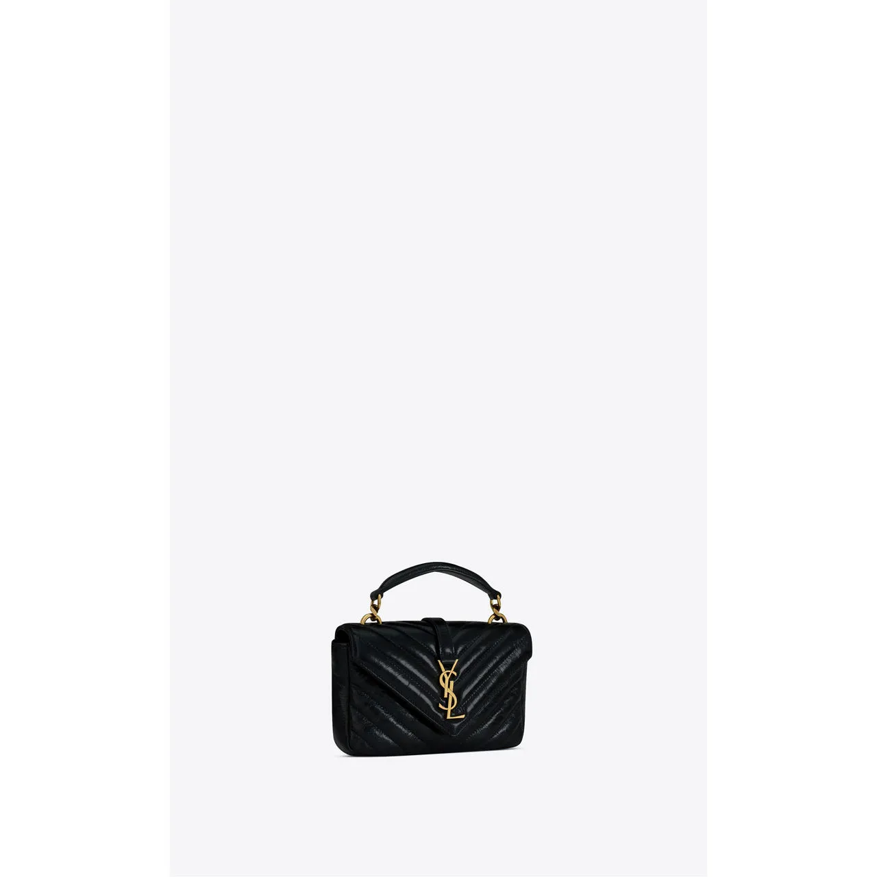 SAINT LAURENT College Mini Shoulder Bag - BLACK