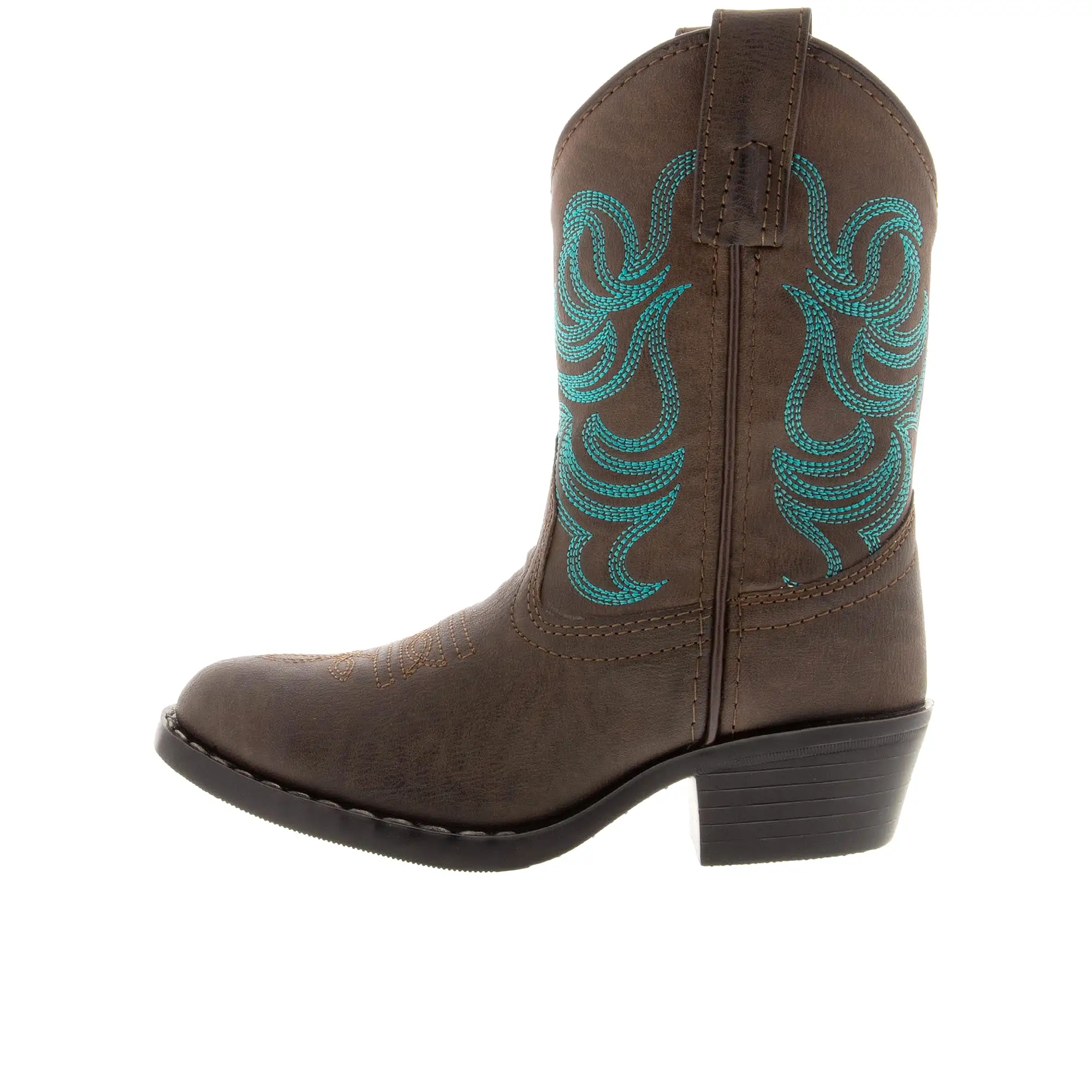 Smoky Mountain Boots Childrens Monterey Western Brown Turquoise Stitch