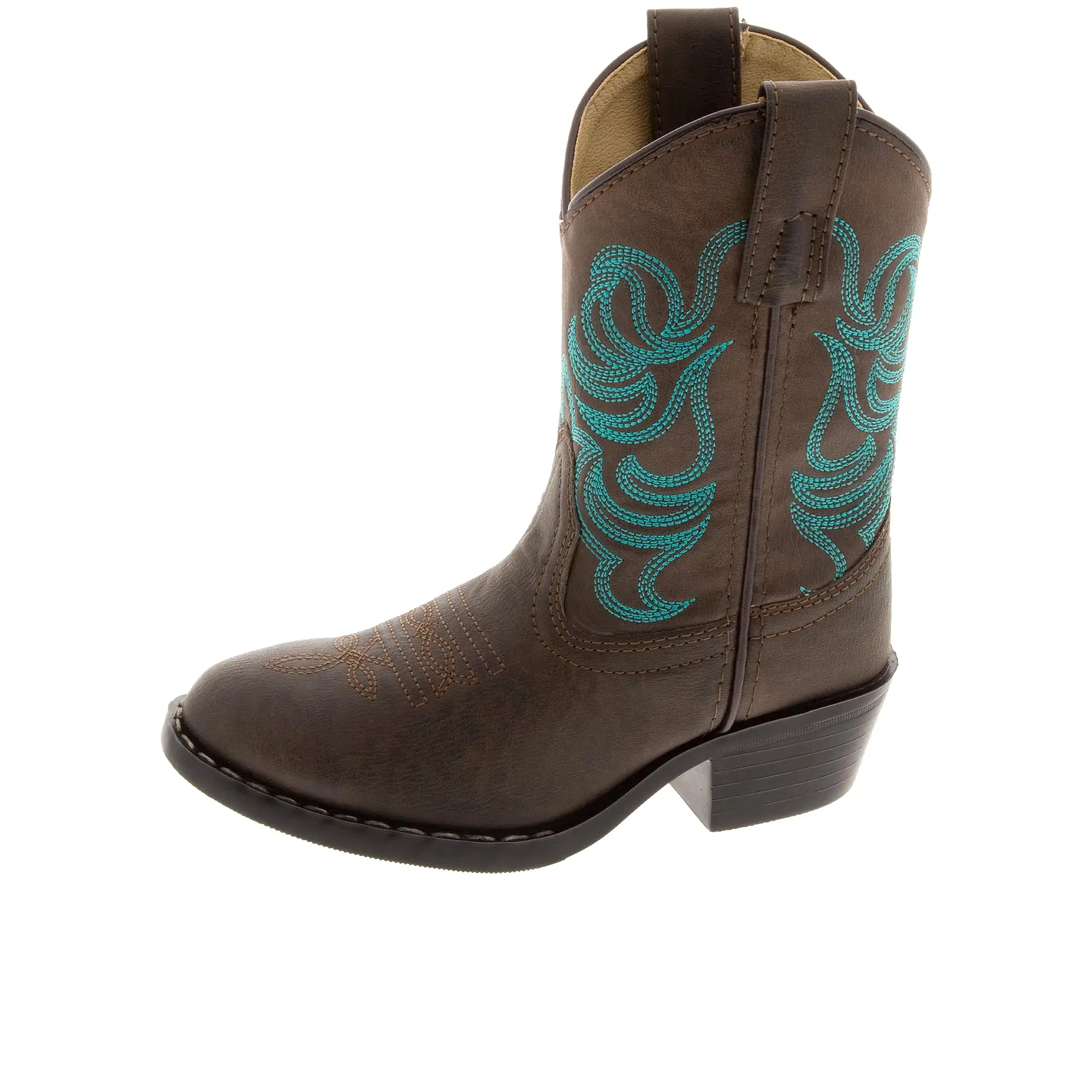 Smoky Mountain Boots Childrens Monterey Western Brown Turquoise Stitch