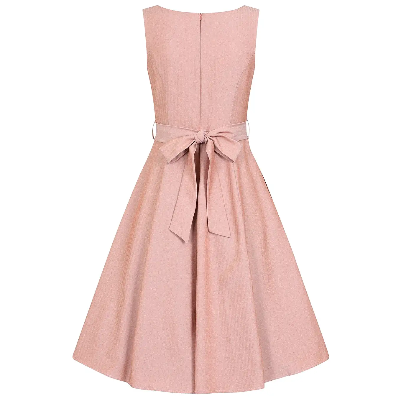 Soft Pink Sleeveless V Neck Summer Swing Dress