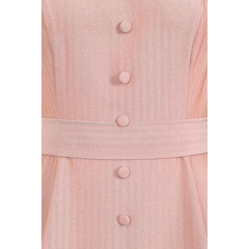 Soft Pink Sleeveless V Neck Summer Swing Dress