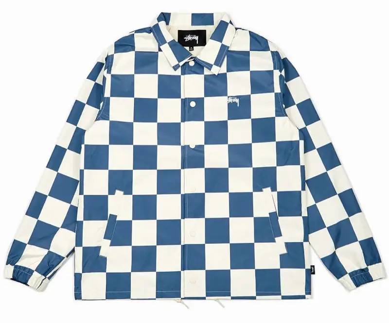 Stussy Checkard Coach's Jacket Blue