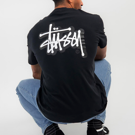 Stussy Solid Offset Graffiti Tee Black