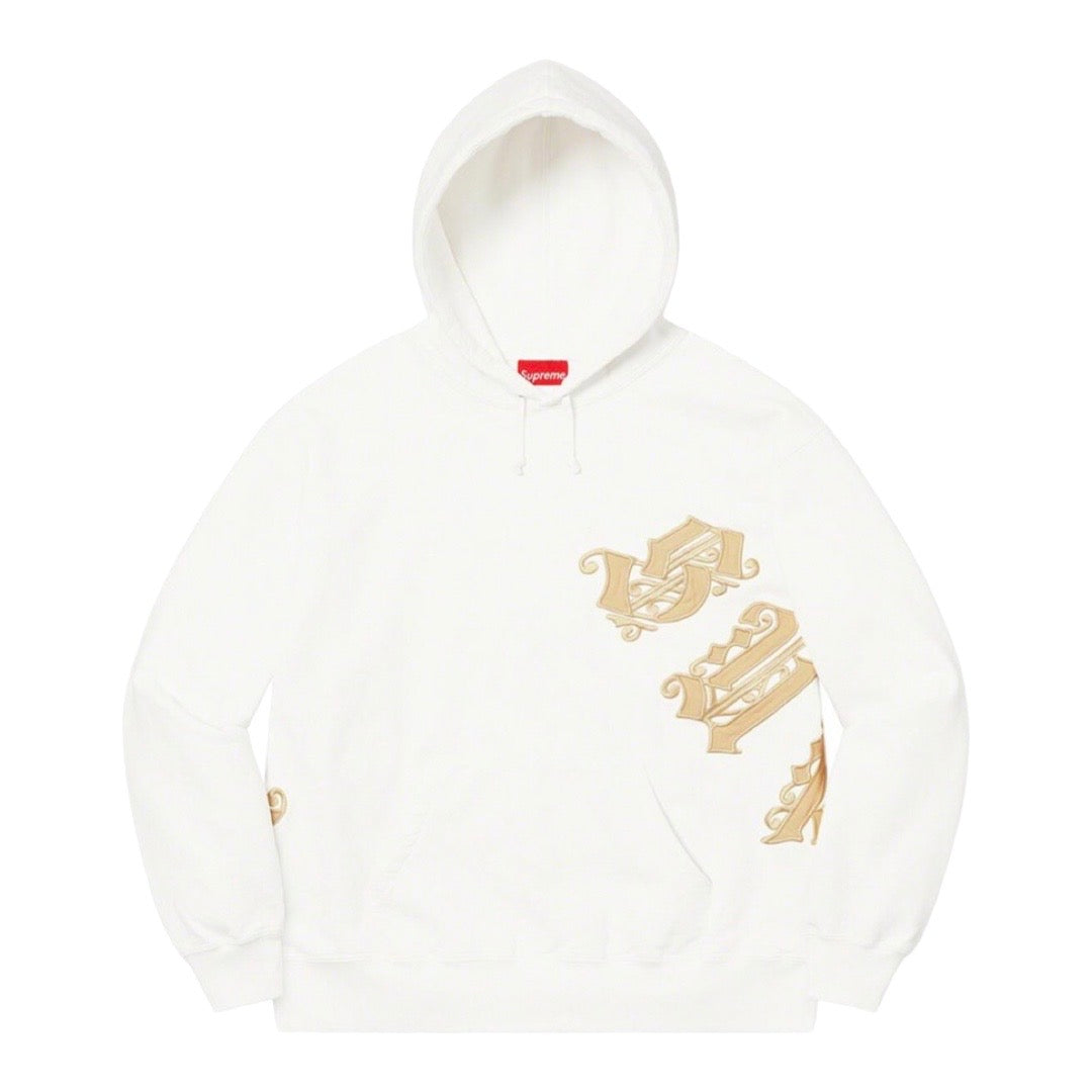 Supreme Old English Lettering White Hoodie