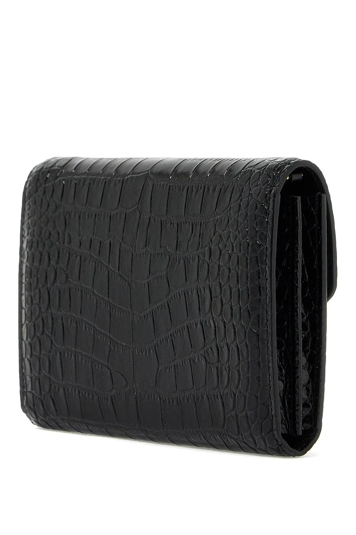 Tom Ford Replace With Double Quoteembossed Crocodile Leather Mini Clutch   Black