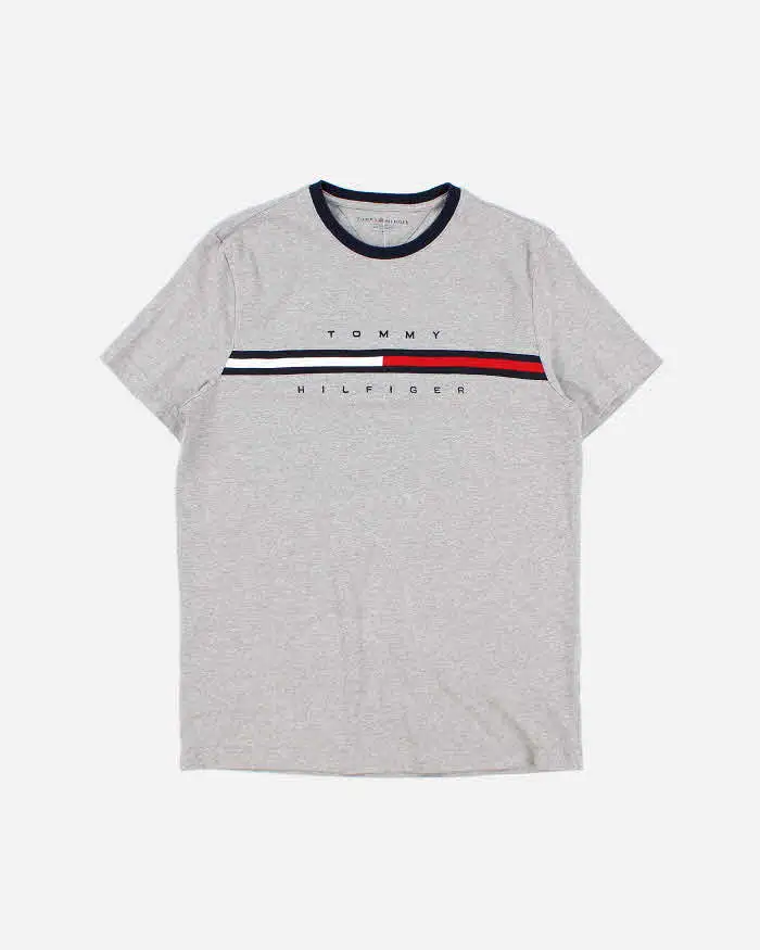 Tommy Hilfiger Grey Branded T-Shirt - M