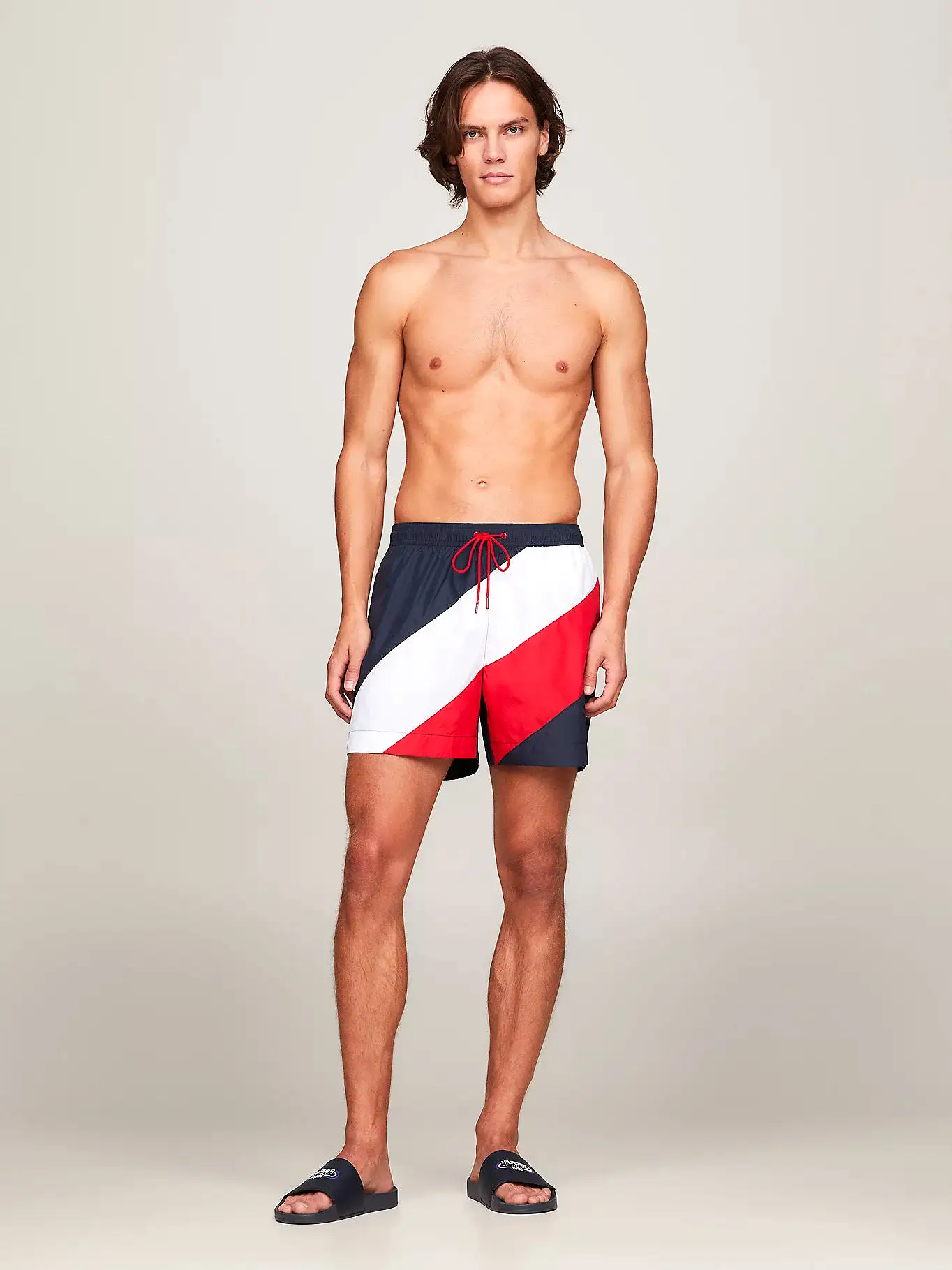 Tommy Hilfiger Mens Diagonal Stripe Swim Shorts