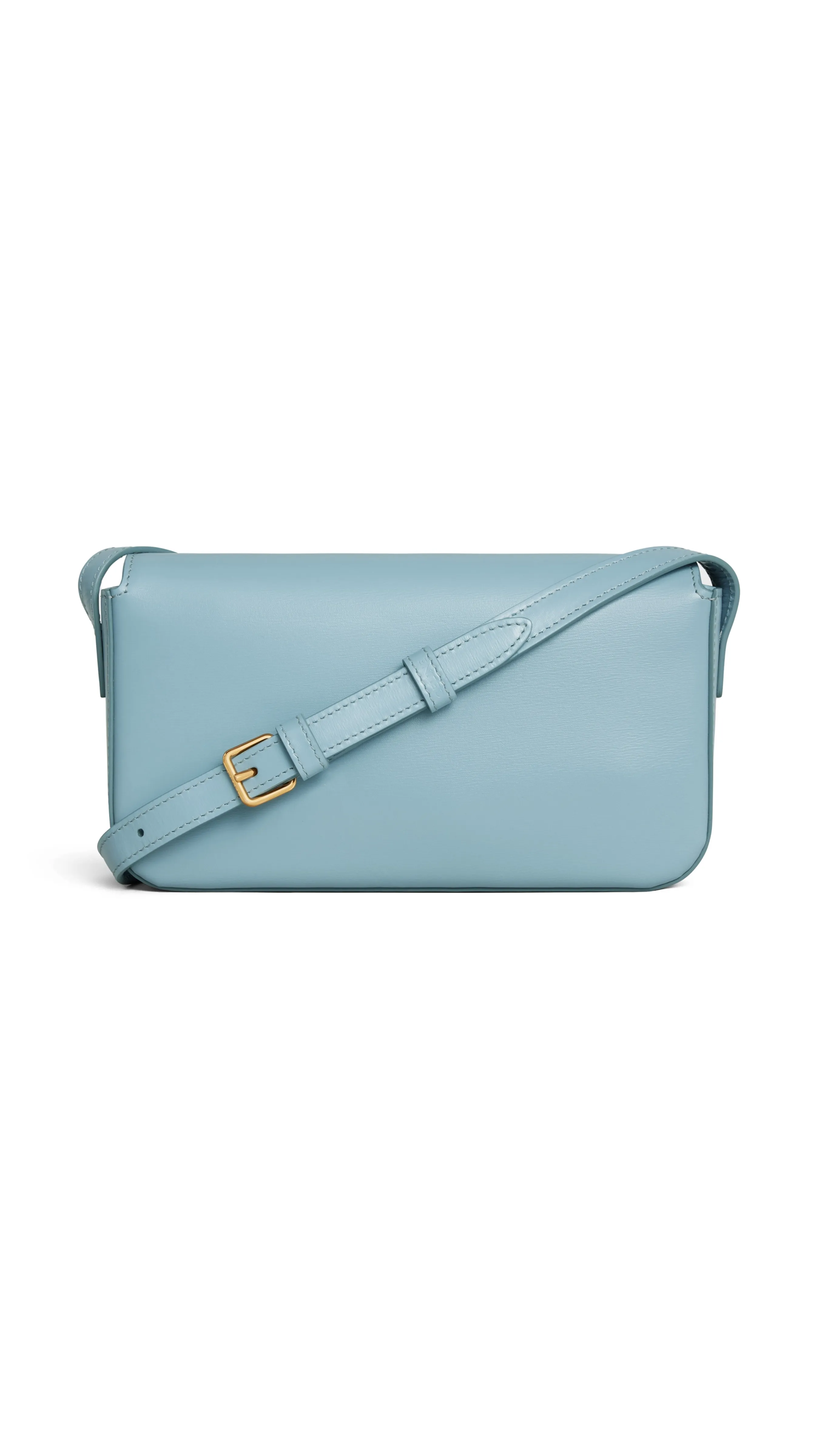 Triomphe Shoulder Bag in Shiny Calfskin - California Blue