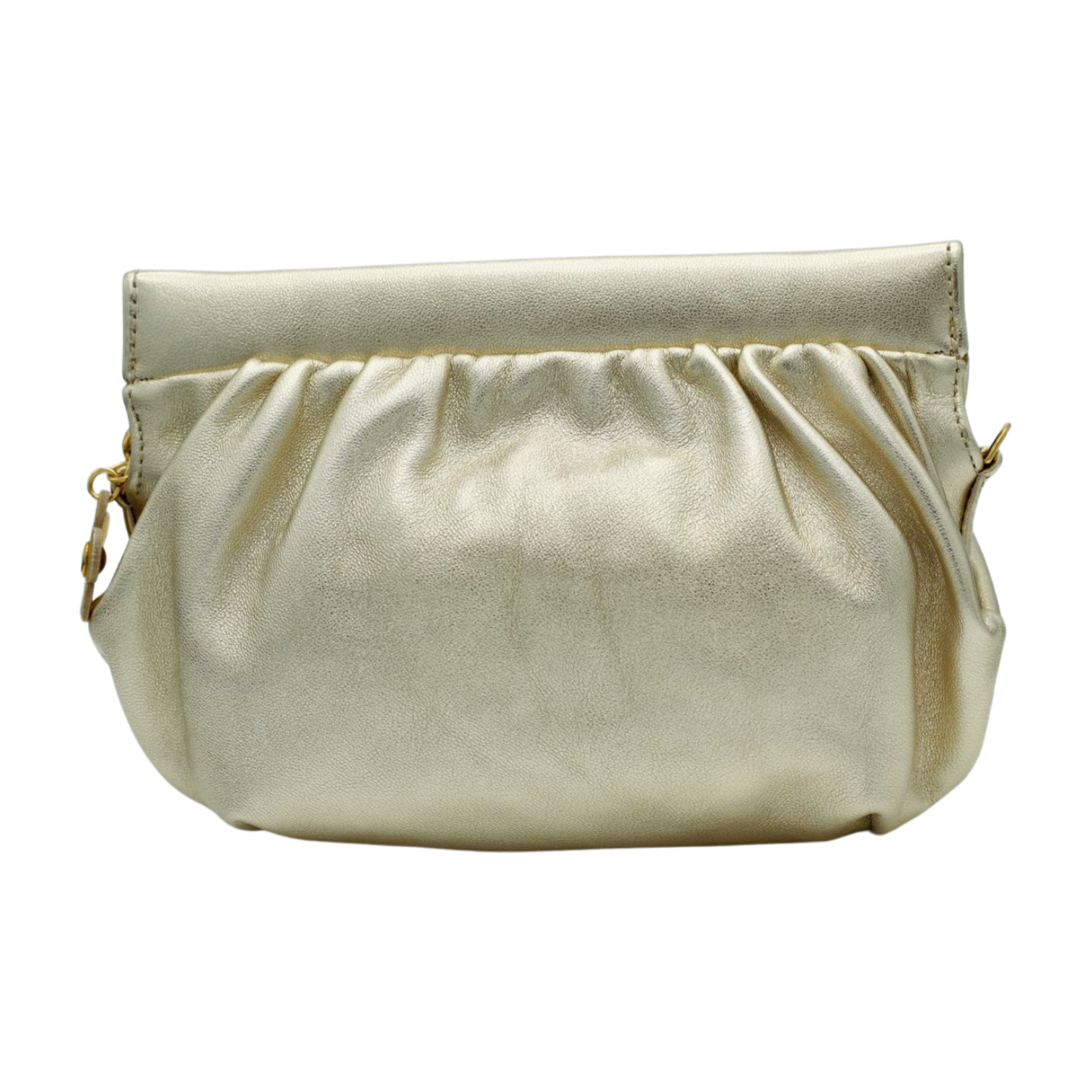 UNISA Gold Leather Clutch Bag Zailen