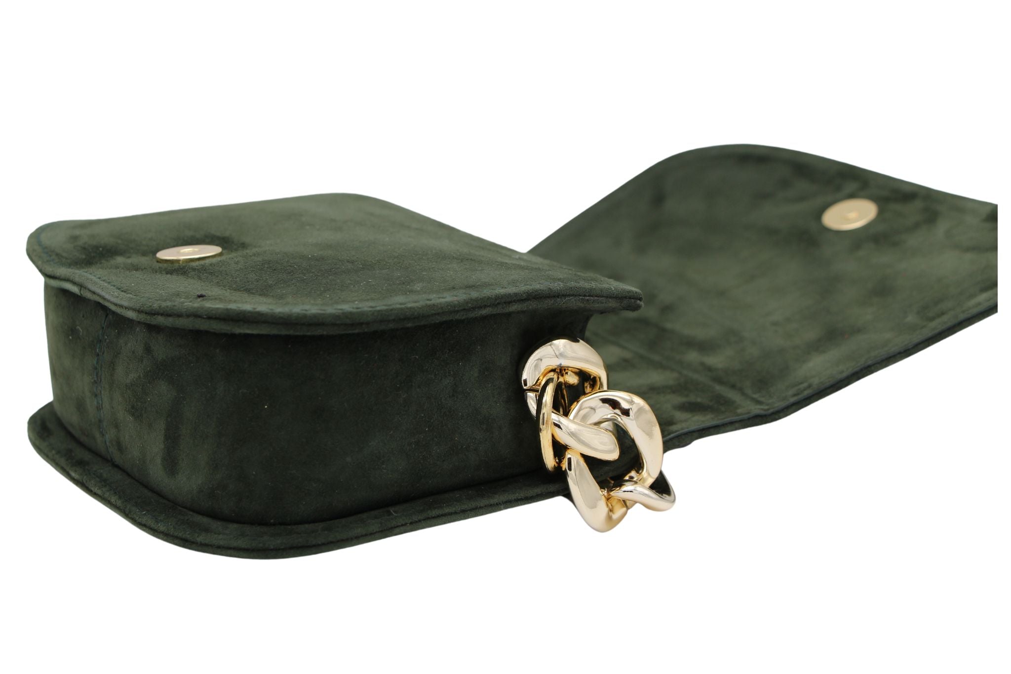 UNISA Green  Suede Small Saddle Bag   ZBRUNA