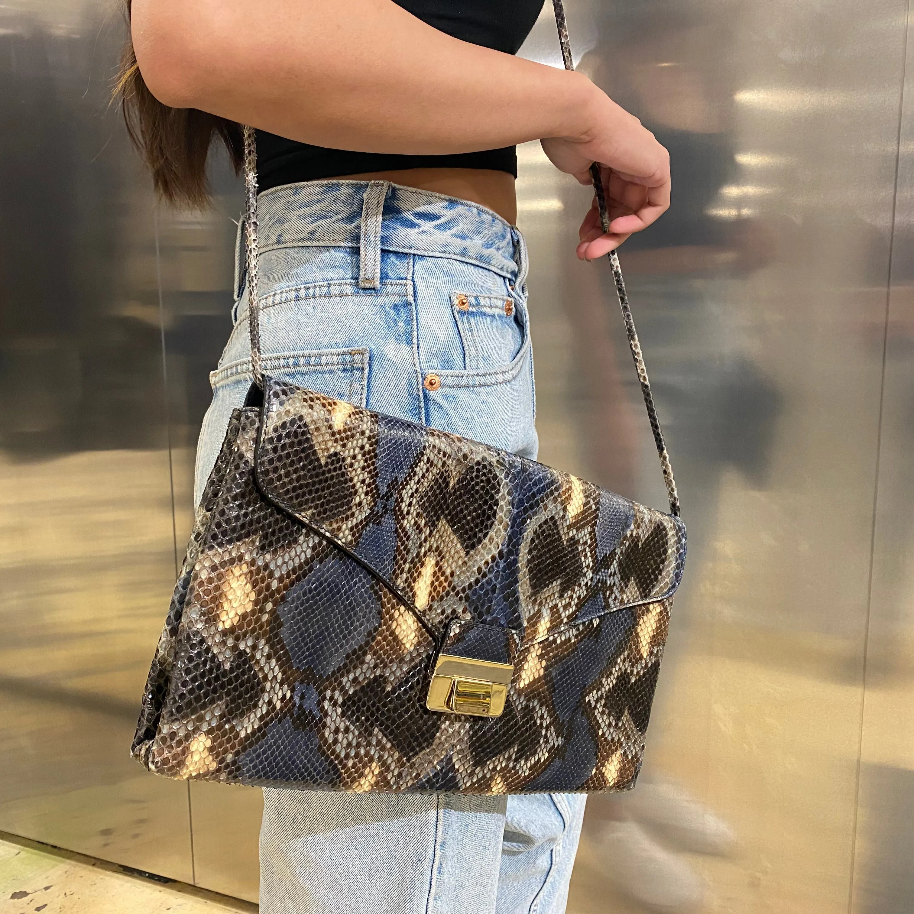 Valentino Snake Pattern Shoulder Bag