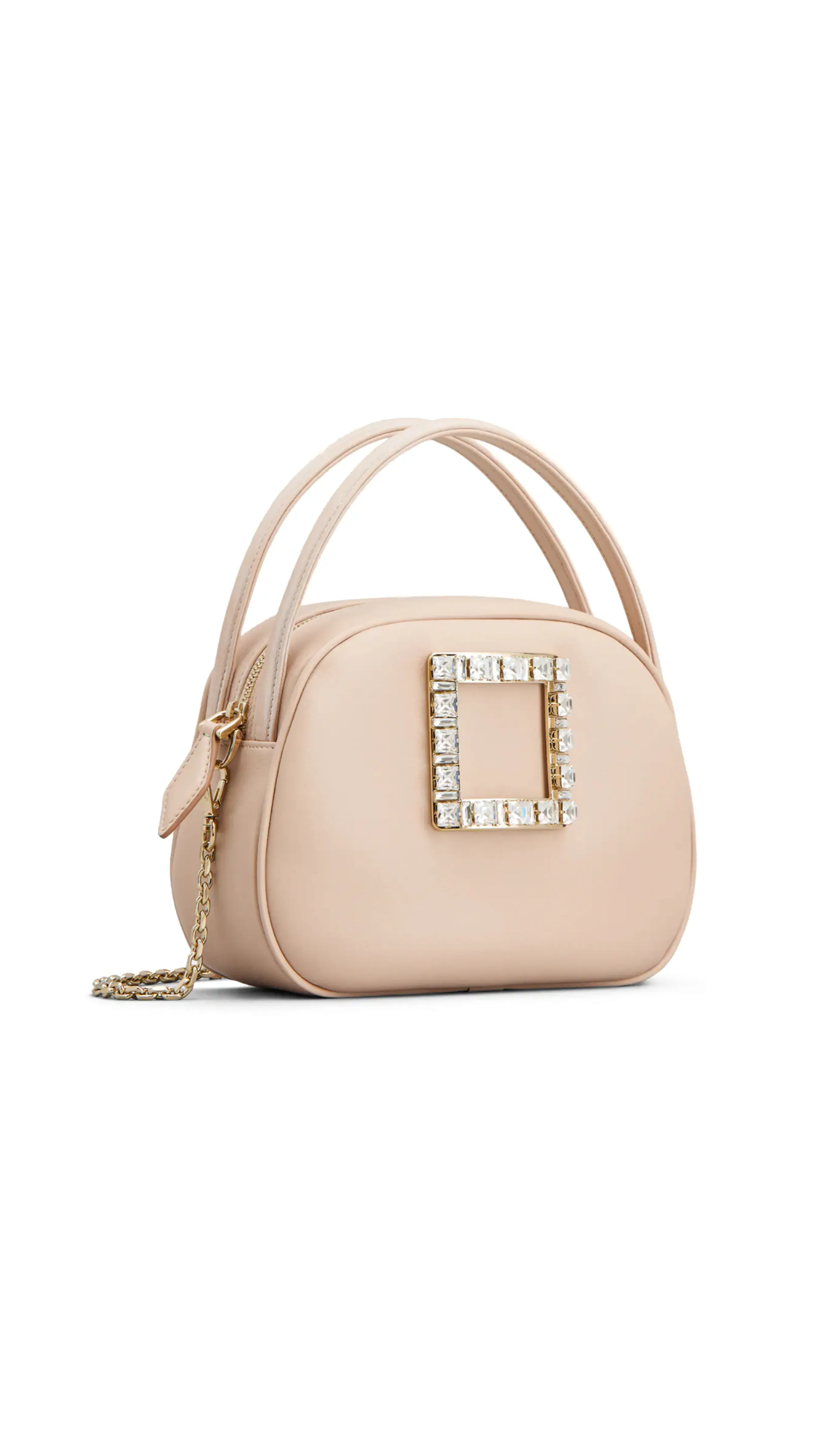 Viv' Ladybug Strass Buckle Mini Bag in Leather - Pink