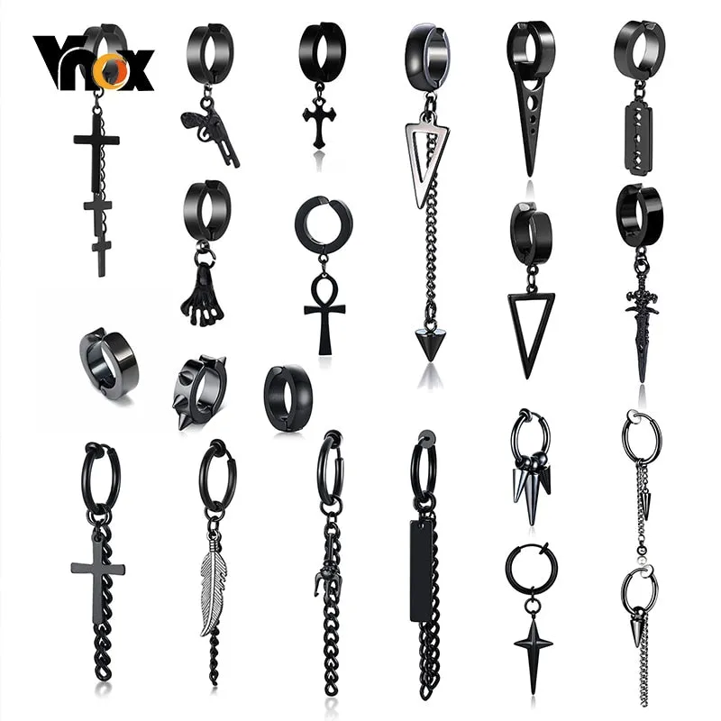 Vnox Punk Clip Earrings